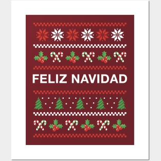 Feliz Navidad Ugly Christmas Design Latino Xmas Posters and Art